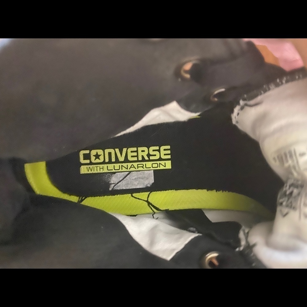 Unique Black Converse High Top’s M 5 W 7 - Picture 5 of 6